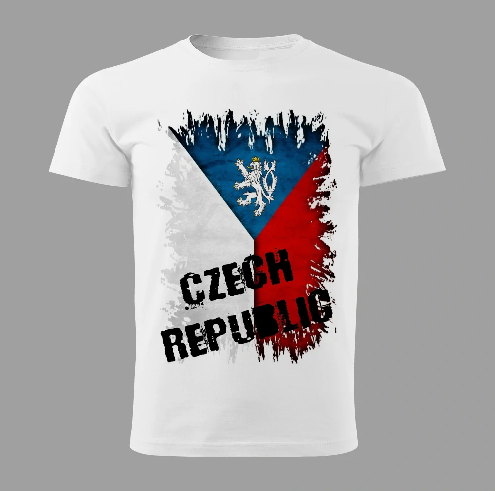 Pánské tričko s vlajkou České Republiky bílé vel. 3XL