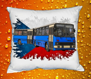 Moon River IKARUS 280 vlajka zelený polštářek s autobusem 30x40 cm
