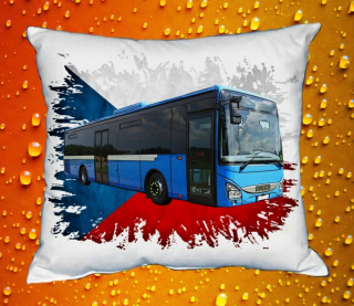 Moon River IVECO Crossway LE modrý polštářek s autobusem 30x40 cm