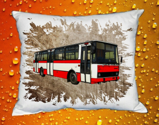Moon River KAROSA B732 hnědý polštářek s autobusem 30x40 cm