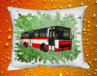 Moon River KAROSA B732 zelený polštářek s autobusem 30x40 cm