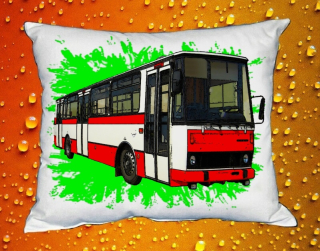 Moon River KAROSA B732 zelený II polštářek s autobusem 30x40 cm