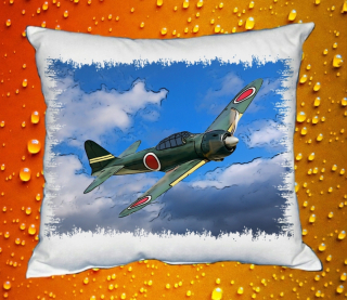 Moon River Mitsubishi A6M Reisen Zero Polštář s letadlem 30x40 cm