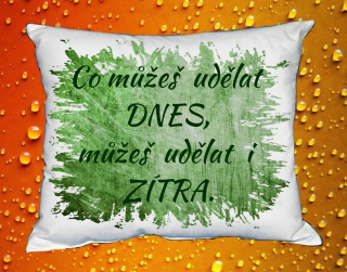 Polštář co můžeš udělat dnes, můžeš udělat i zítra zelený