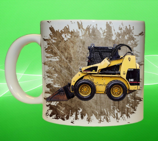 Moon River Caterpillar 248D bobcat hrnek s bagrem hnědý objem 330 ml