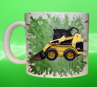 Moon River Caterpillar 248D bobcat hrnek s bagrem zelený objem 330 ml