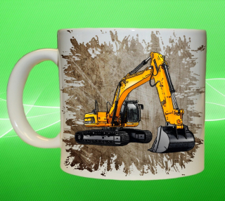Moon River JCB JS290 hrnek s bagrem hnědý objem 330 ml