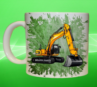 Moon River JCB JS290 hrnek s bagrem zelený objem 330 ml