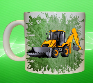Moon River JCB 3CX hrnek s bagrem zelený objem 330 ml