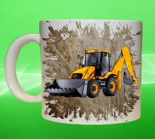 Moon River JCB 3CX hrnek s bagrem hnědý objem 330 ml