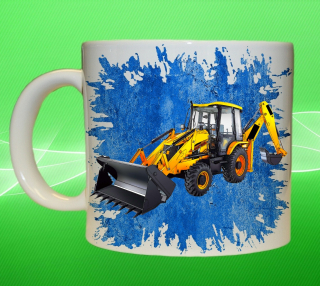 Moon River JCB 3DX hrnek s bagrem modrý objem 330 ml