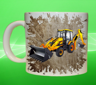 Moon River JCB 3DX hrnek s bagrem hnědý objem 330 ml