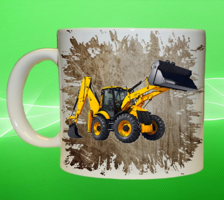 Moon River JCB 4CX hrnek s bagrem hnědý objem 330 ml