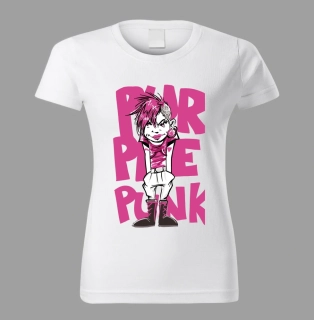 Moon River PUNK růžová punkerka dámské tričko bílé velikost XS