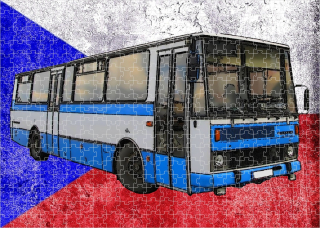 puzzle s autobusem Karosa C734
