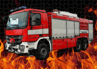 puzzle hasiči Mercedes-Benz ACTROS 6x4