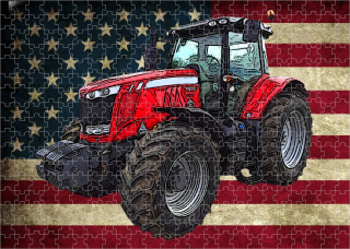 puzzle s traktorem Massey Ferguson 7620