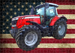 puzzle s traktorem Massey Ferguson 7718