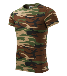 Maskáčové tričko vzor camouflage brown